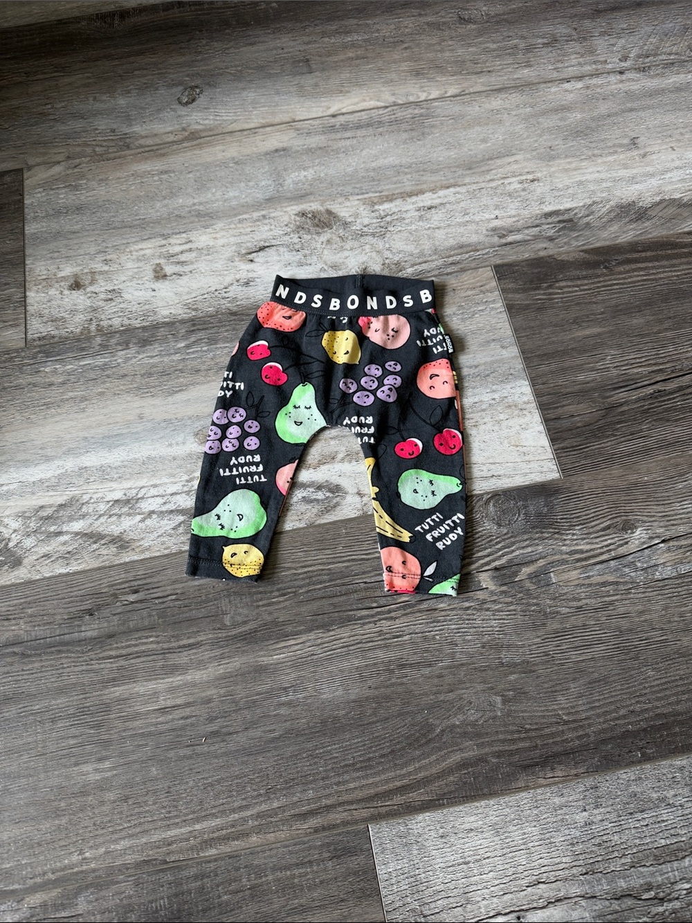 Bonds Black Baby Leggings with Colorful‎ Fruit Print